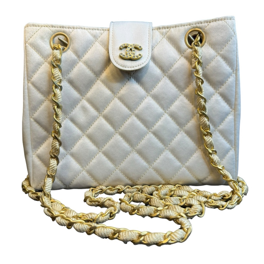 CHANEL White and Gold Mini Bag